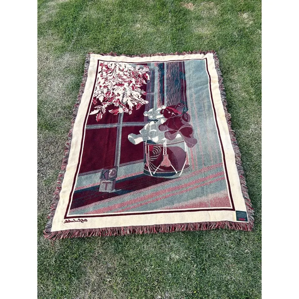 Vintage Bob Timberlake Friendship Teddy Bears Tapestry Blanket